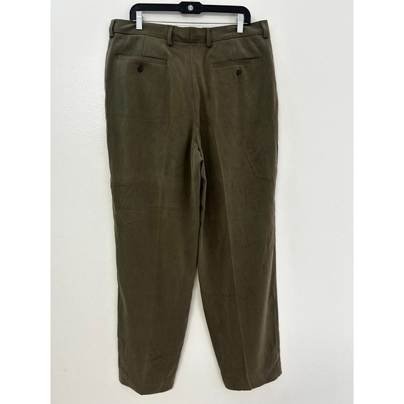 Tommy Bahama Chino‎ Pants Mens 36 Olive Green Silk Blend Straight Leg Pockets - Picture 3 of 11